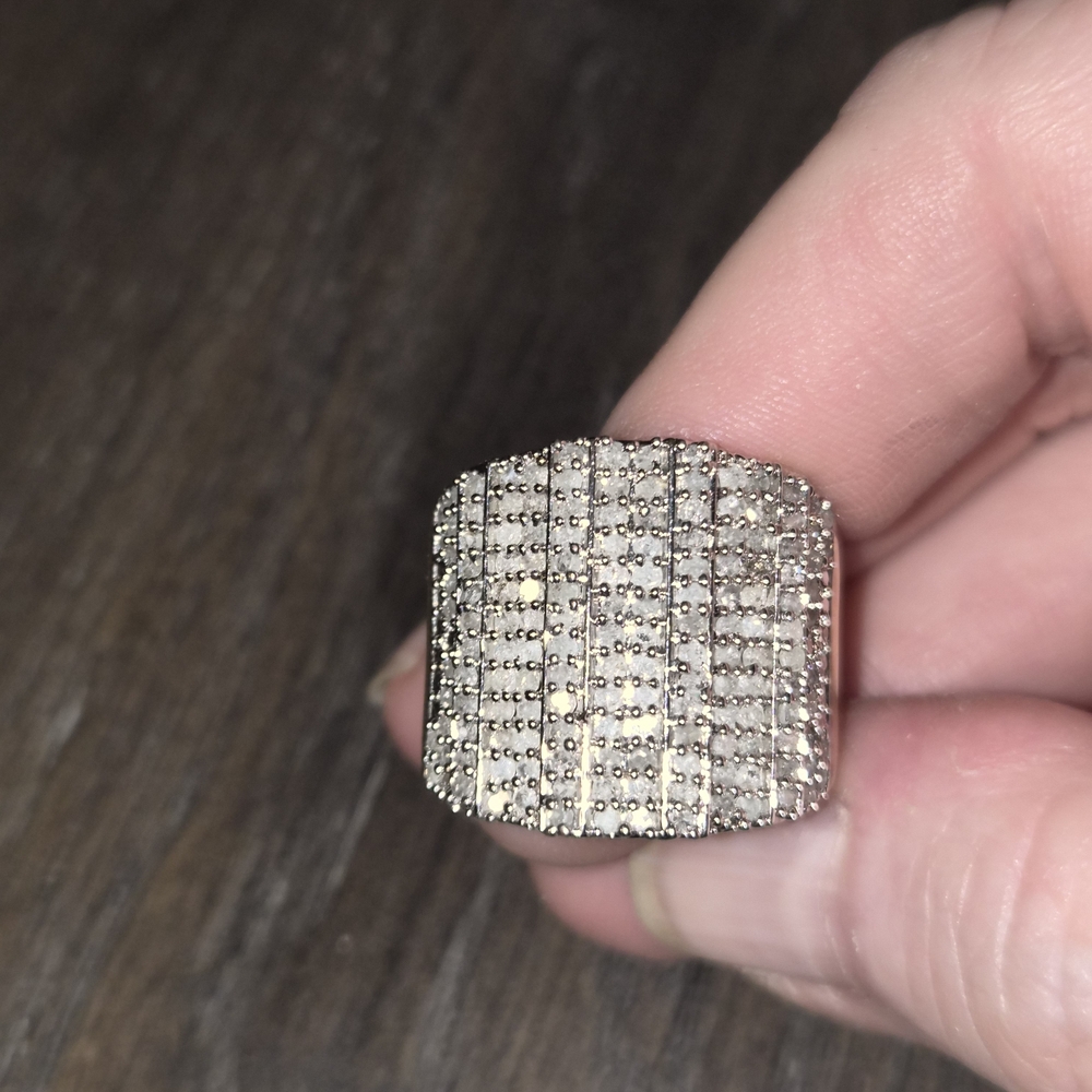 Elegant 1 ct diamond and gold over silver Women's Ring